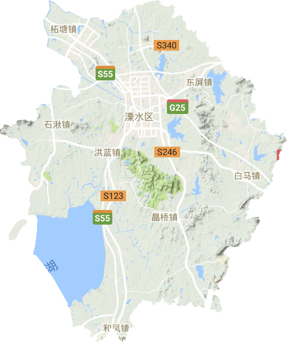 溧水区地形地图