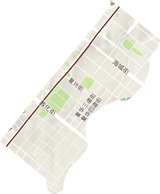 花园街道地形地图