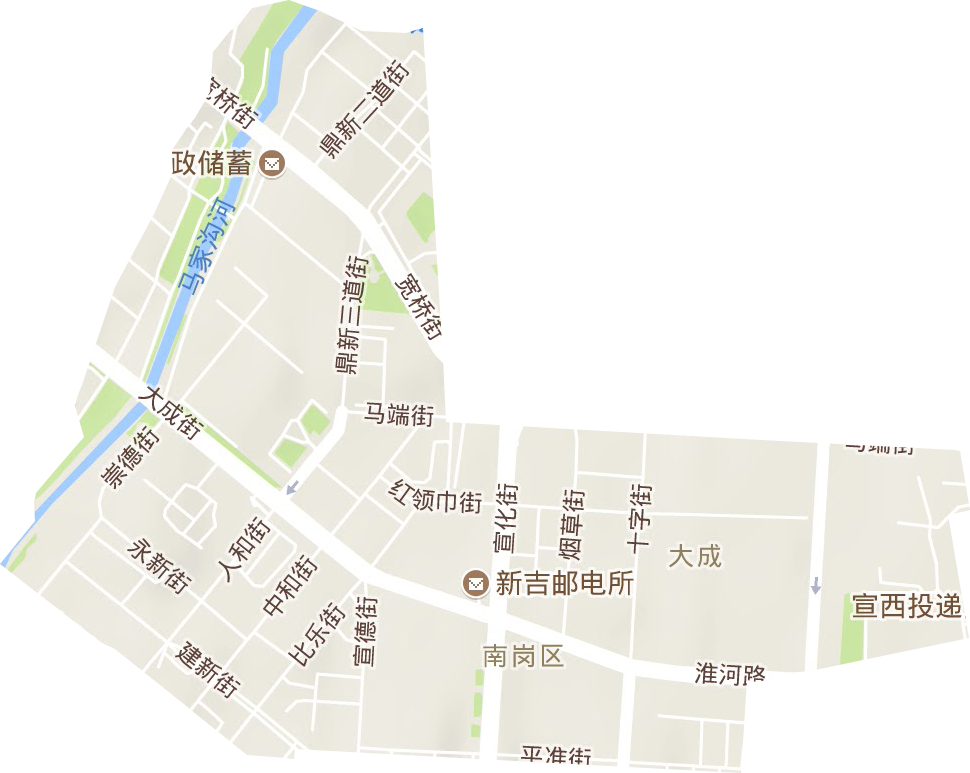 大成街道地形地图