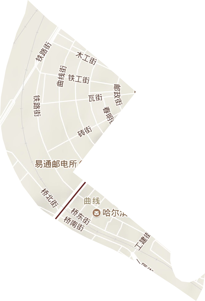 曲线街道地形地图