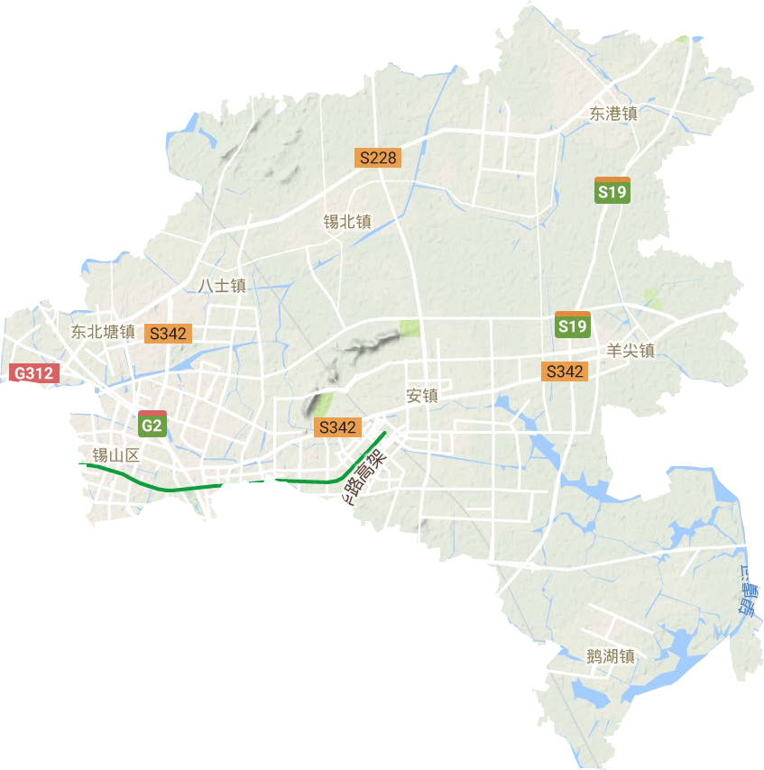 锡山区地形地图
