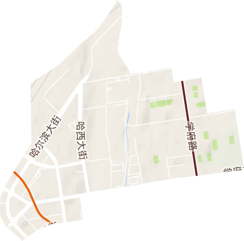 哈西街道地形地图