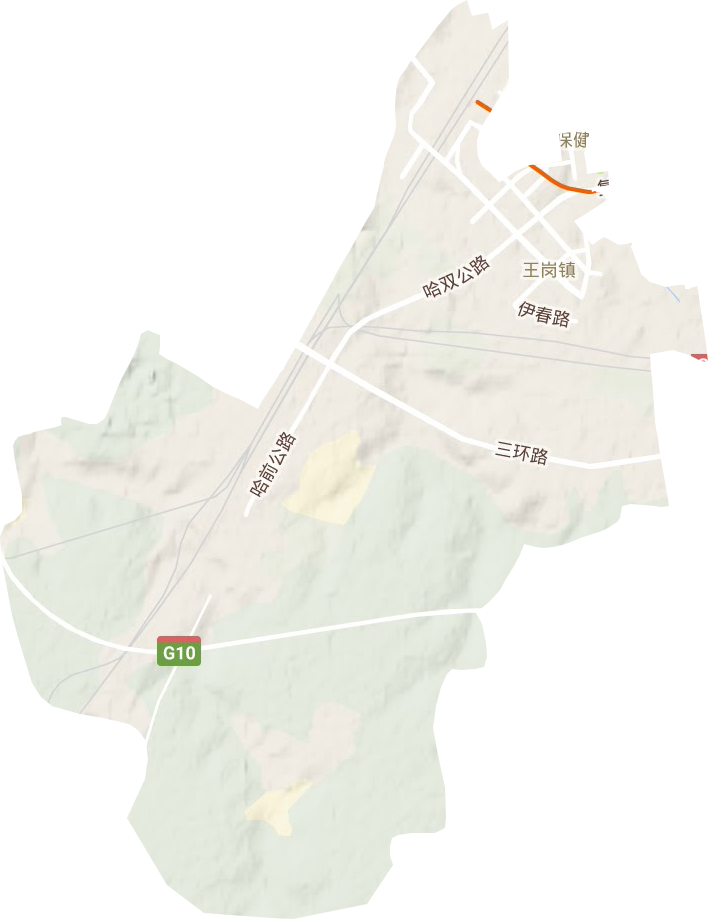 王岗镇地形地图
