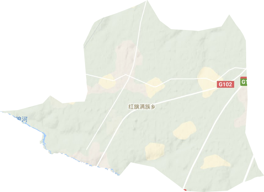 红旗满族乡地形地图