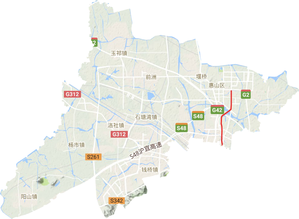 惠山区地形地图