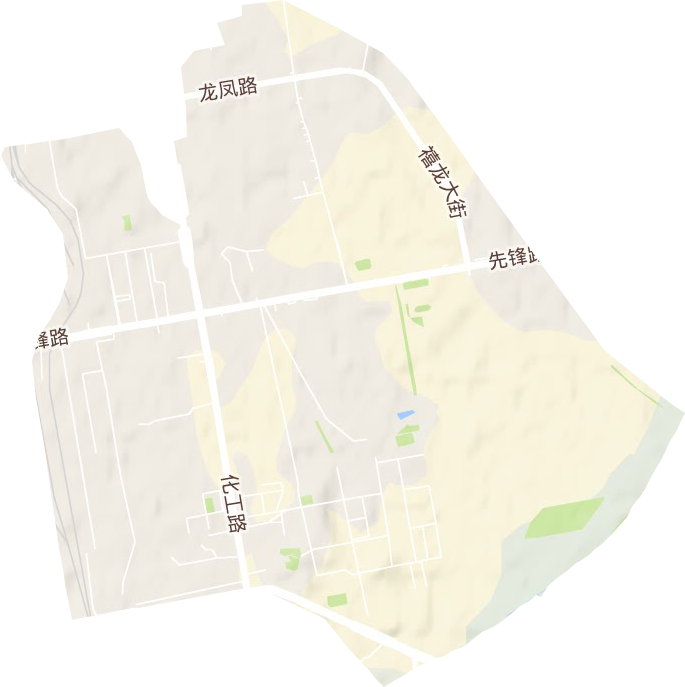 化工街道地形地图