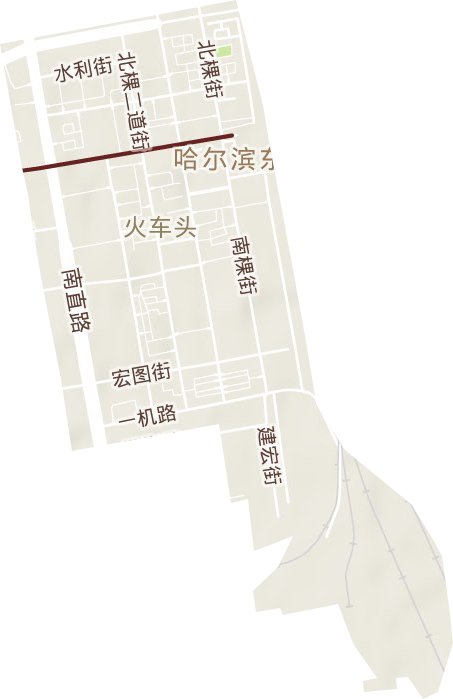 火车头街道地形地图