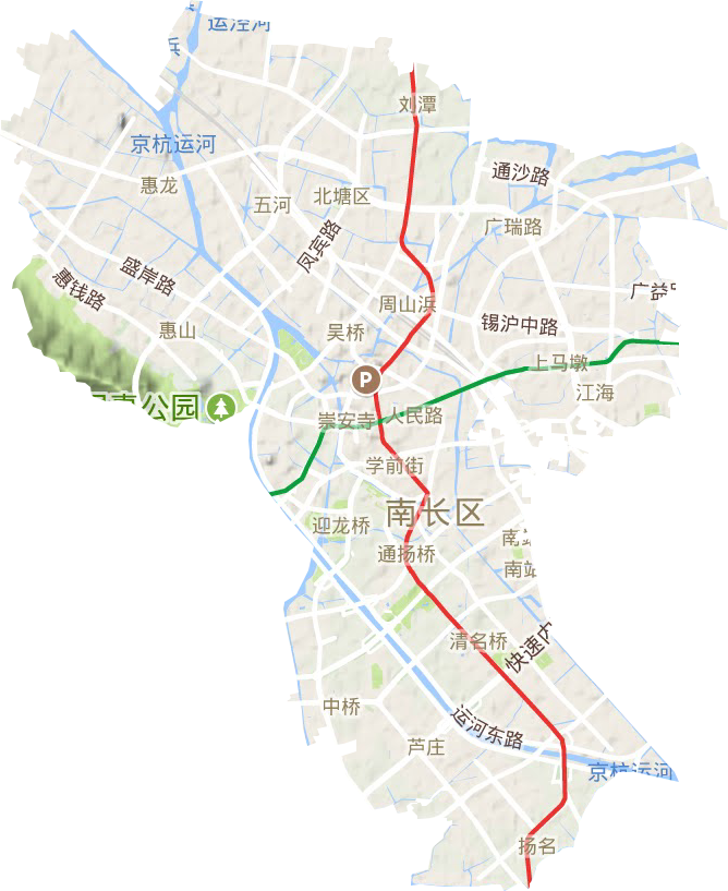 梁溪区地形地图