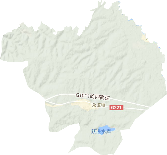 永源镇地形地图