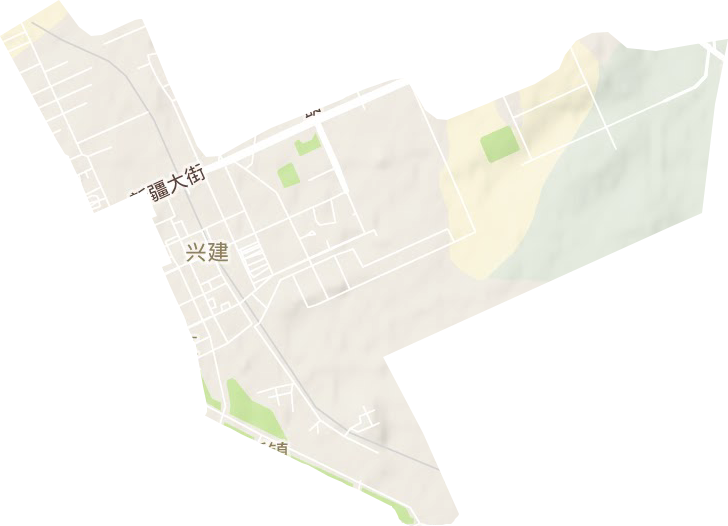 兴建街道地形地图