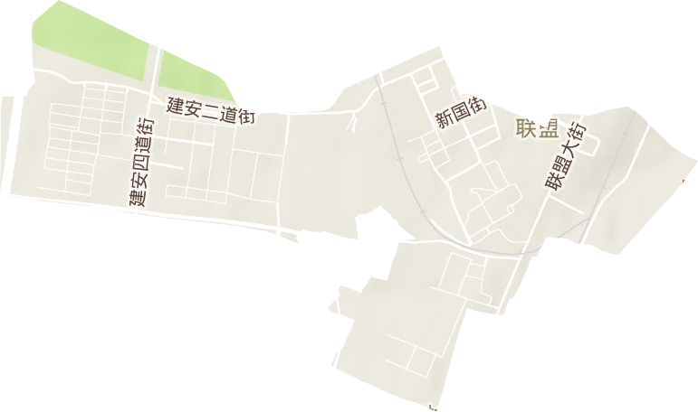 联盟街道地形地图