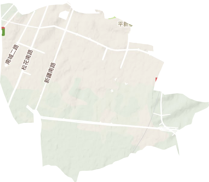 平新街道地形地图
