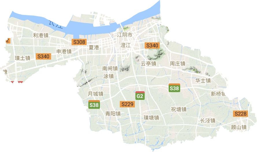 江阴市地形地图