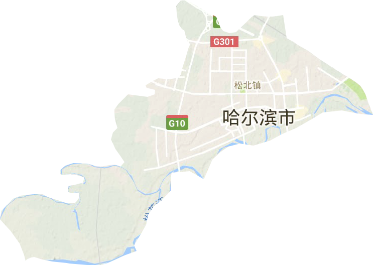 松北街道地形地图