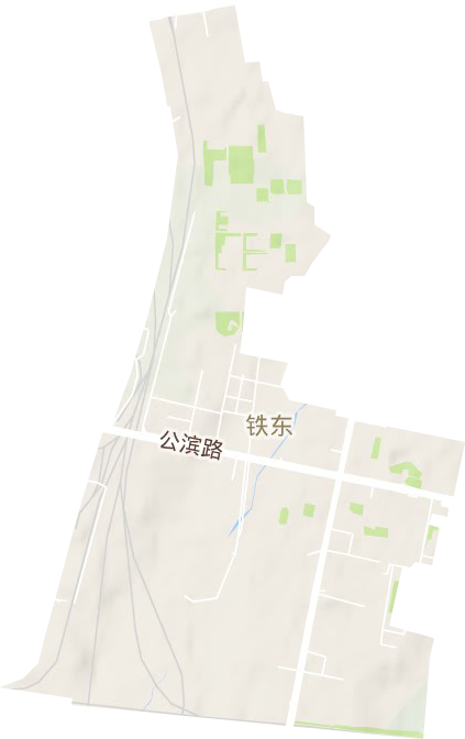 铁东街道地形地图
