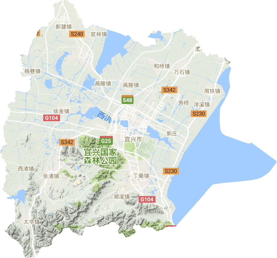 宜兴市地形地图