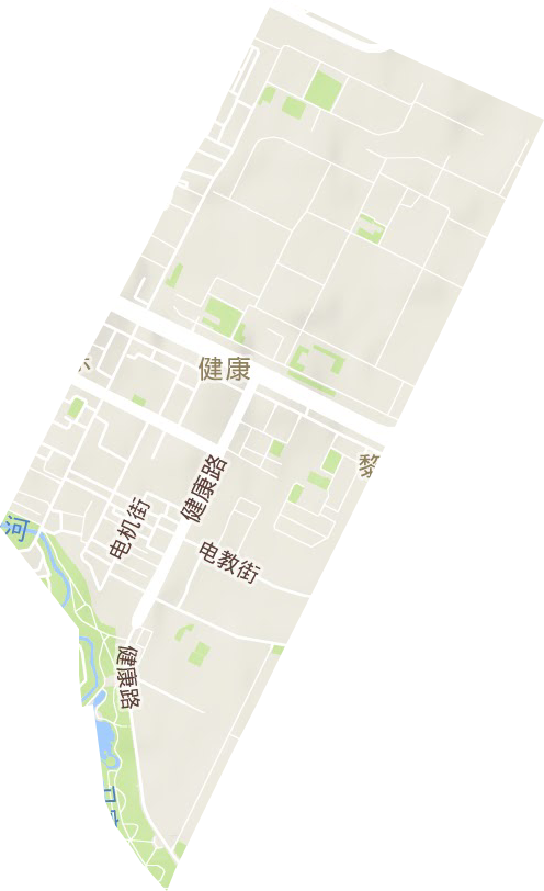 健康路街道地形地图