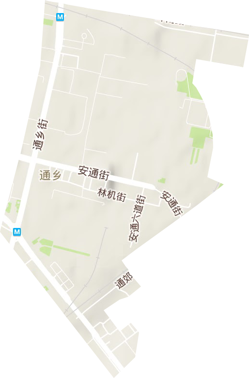通乡街道地形地图
