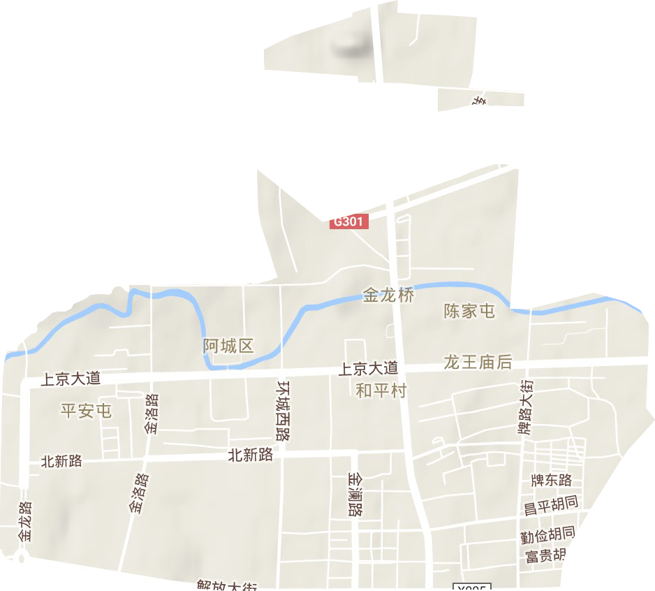 金城街道地形地图
