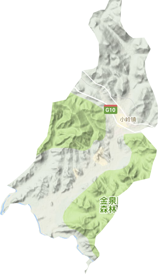 小岭街道地形地图