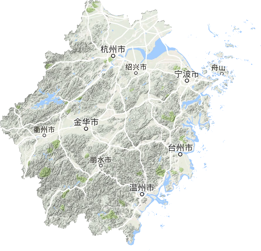 浙江省地形地图