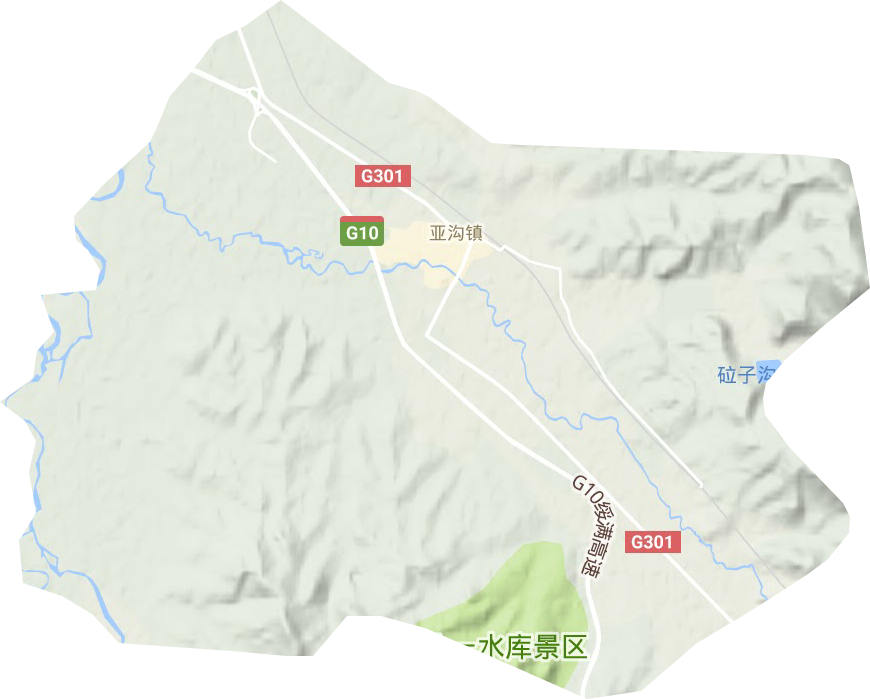 亚沟街道地形地图
