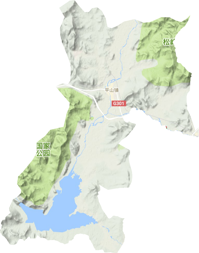 平山镇地形地图