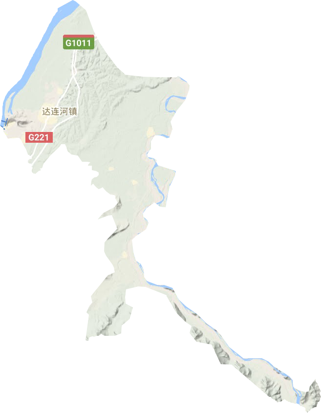 达连河镇地形地图