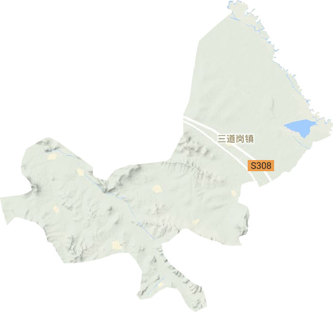 三道岗镇地形地图
