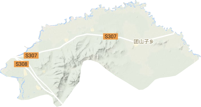 团山子乡地形地图