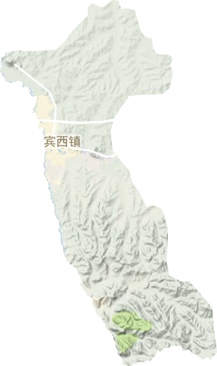 宾西镇地形地图