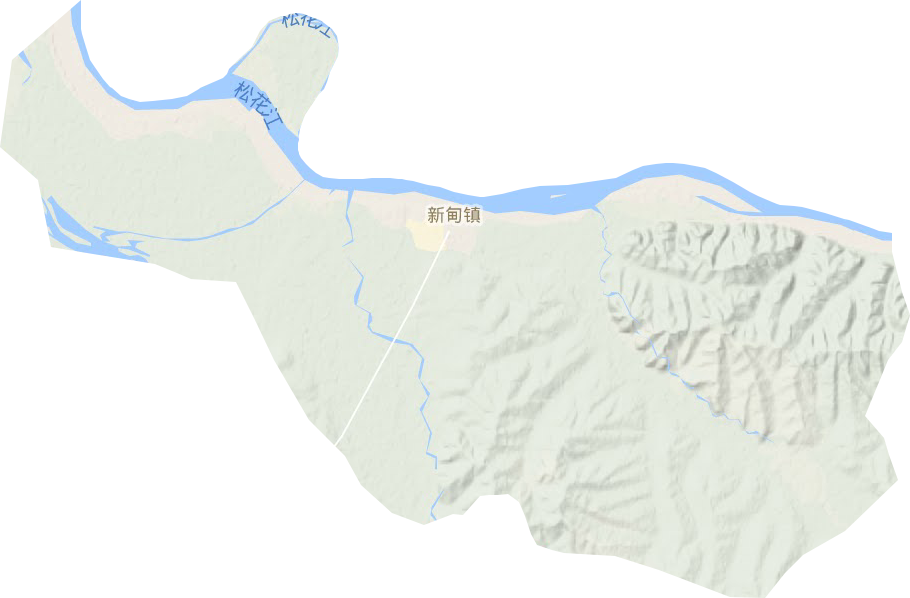 新甸镇地形地图