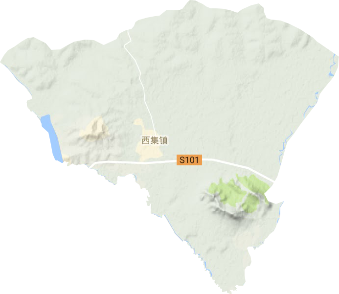 西集镇地形地图