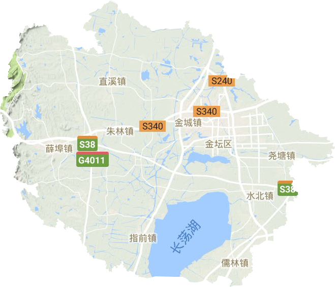 金坛区地形地图