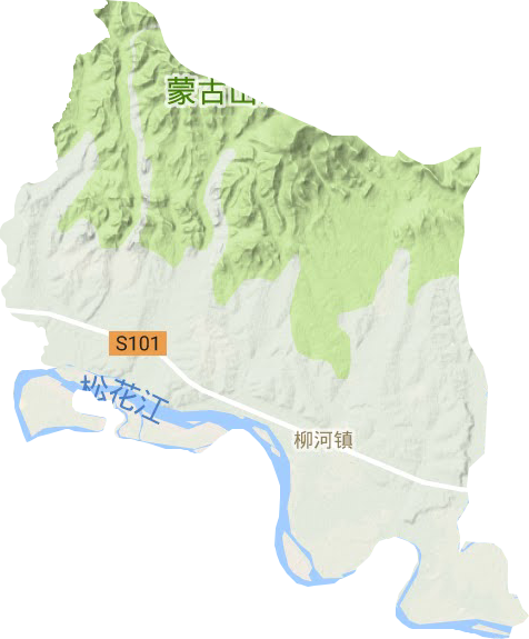 柳河镇地形地图