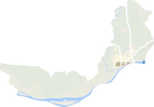 通河镇地形地图