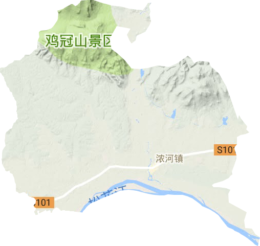 浓河镇地形地图
