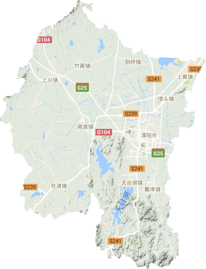 溧阳市地形地图