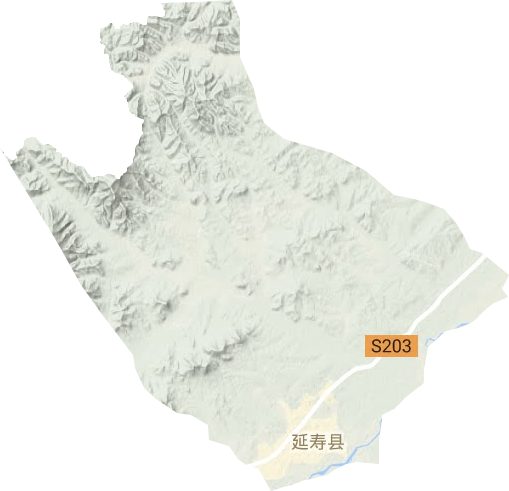 延寿镇地形地图