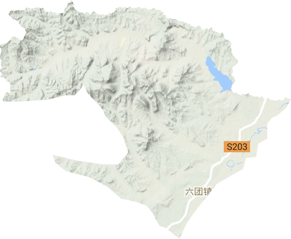 六团镇地形地图