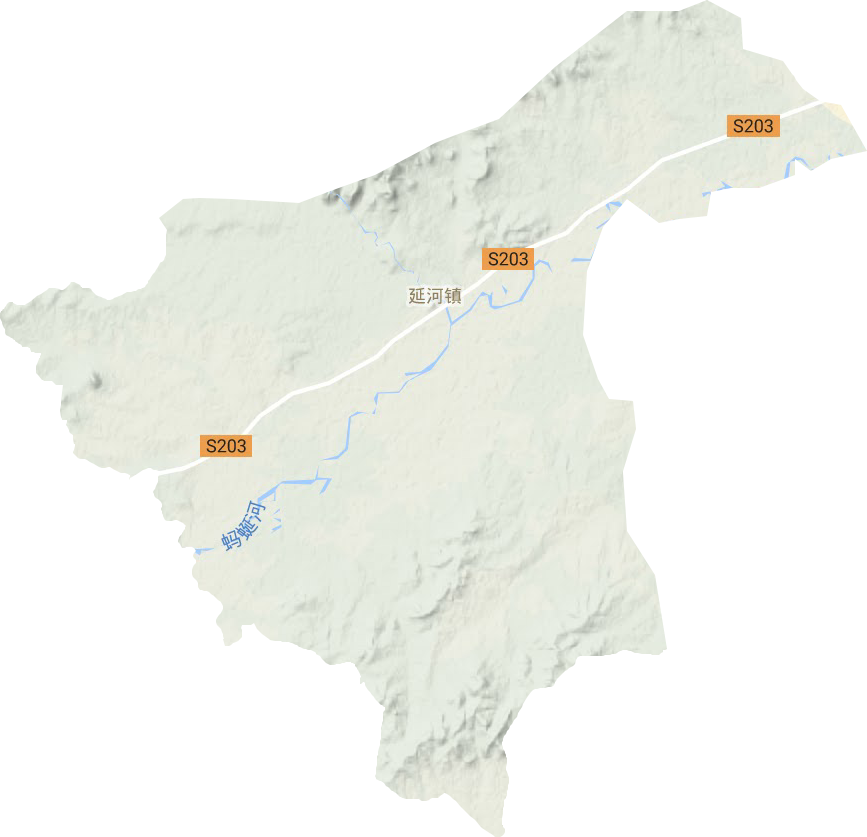 延河镇地形地图