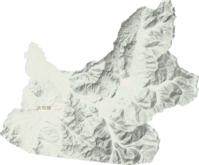 庆阳镇地形地图