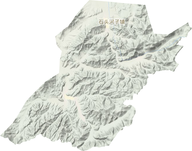 石头河子镇地形地图