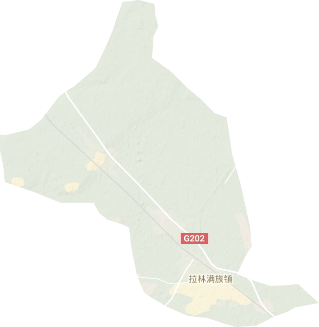 拉林满族镇地形地图