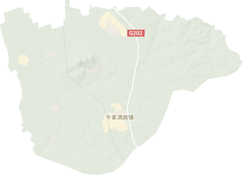 牛家满族镇地形地图