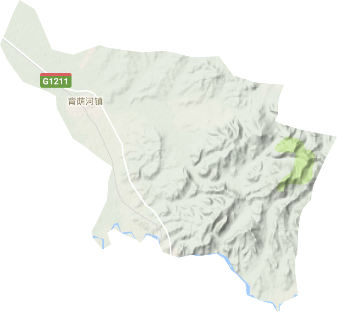 背荫河镇地形地图