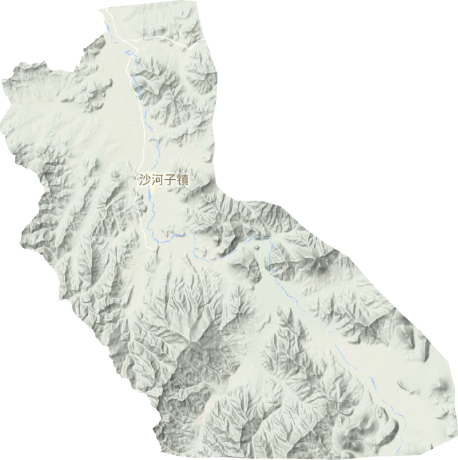 沙河子镇地形地图