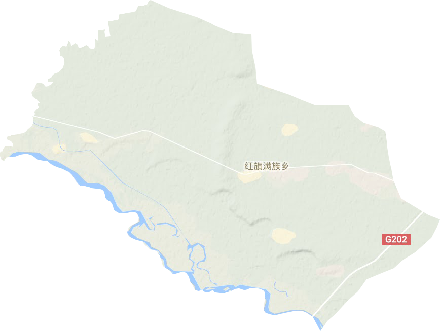 红旗满族乡地形地图