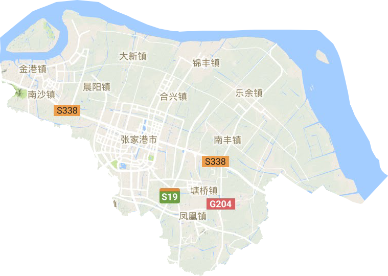 张家港市地形地图