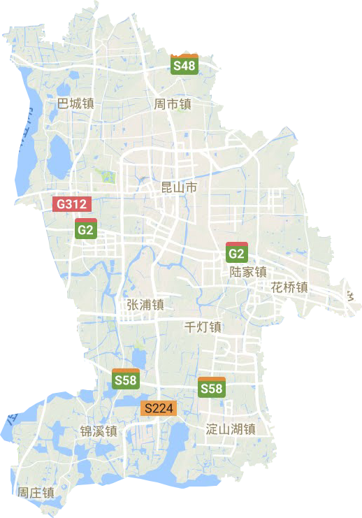 昆山市地形地图